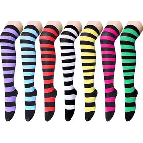 جوارب زمارت عالية الفخذ جوارب مخططة جوارب الركبة للنساء فوق الركبة جوارب للفتيات المراهقات in Kuwait