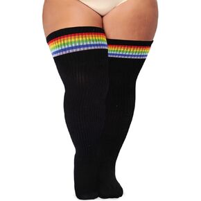 Ancrina Plus Size Thigh High Socks for Women Thick Thighs Cotton Knit Extra Long Over the Knee Leg Warmer in Saudi Arabia