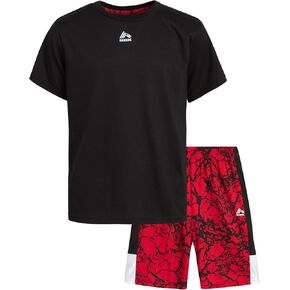 RBX Boys Short Set - 2 Piece Active Performance Short Sleeve Athletic Shirt and Basketball Shorts with Elastic Waistband in Saudi Arabia
