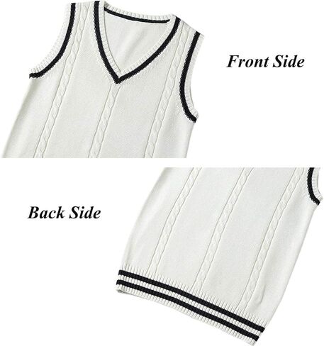 سترة نسائية من Firehood محبوكة برقبة على شكل حرف V بدون أكمام، سترة صوفية in Kuwait