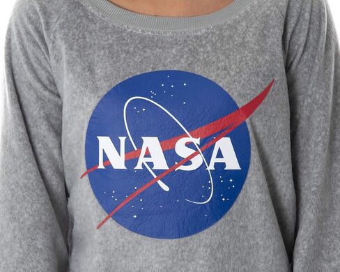 INTIMO NASA Meatball Logo Juniors' Fleecy Soft Long Sleeve Sleep Lounge Loungewear Pajama Top in Saudi Arabia