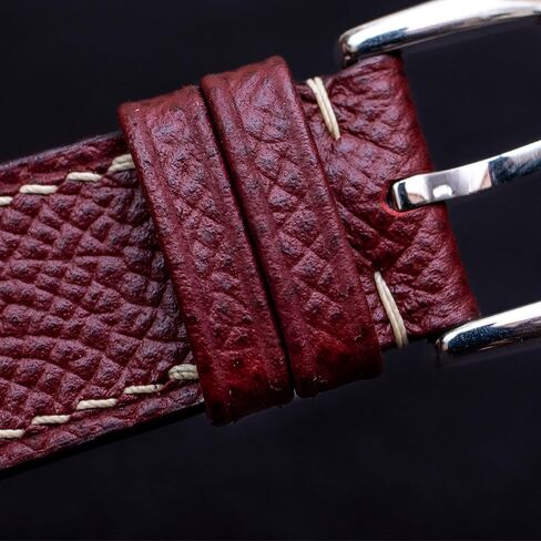 سوار ساعة FracheHandcraft Espom من الجلد المحبب سريع الإصدار - حزام ساعة مصنوع يدويًا من الجلد الفاخر - سوار بديل من الجلد الأصلي الإيطالي 19 مم 20 مم 22 مم in Kuwait