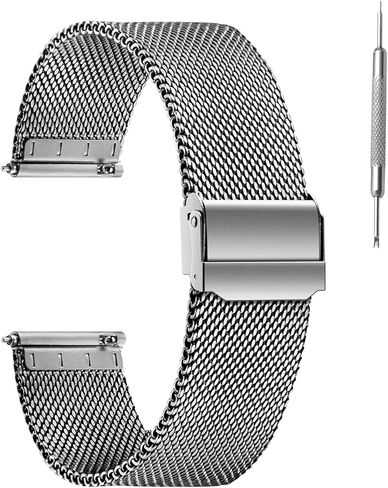 YUZEX Pure Titanium Watch Band Men Women Quick Release Mesh Watches Strap Soft Lightweight Skin-Friendly Wristwatch Vented Titanium Metal Bracelet Compatible for Apple Junghans 19mm 20mm 21mm 22mm in Kuwait