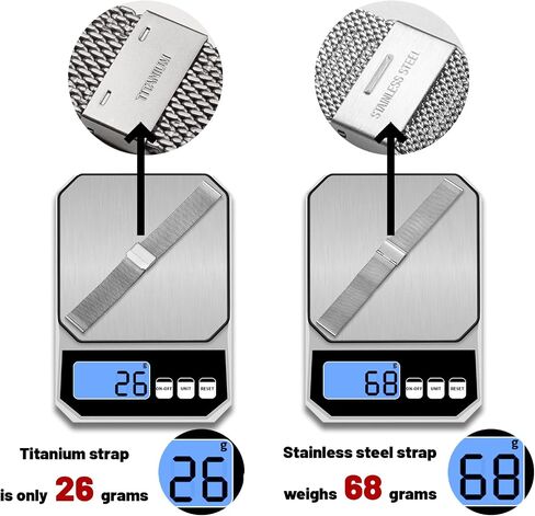 YUZEX Pure Titanium Watch Band Men Women Quick Release Mesh Watches Strap Soft Lightweight Skin-Friendly Wristwatch Vented Titanium Metal Bracelet Compatible for Apple Junghans 19mm 20mm 21mm 22mm in Kuwait