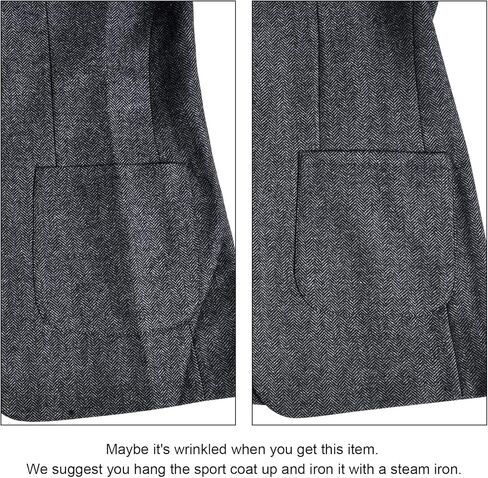 معطف رياضي رجالي من التويد المتعرج مزود بزرين وفتحة جانبية وسترات بليزر كاجوال من مزيج الصوف in Kuwait