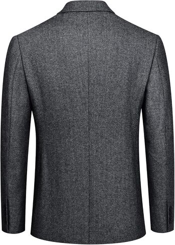 معطف رياضي رجالي من التويد المتعرج مزود بزرين وفتحة جانبية وسترات بليزر كاجوال من مزيج الصوف in Kuwait