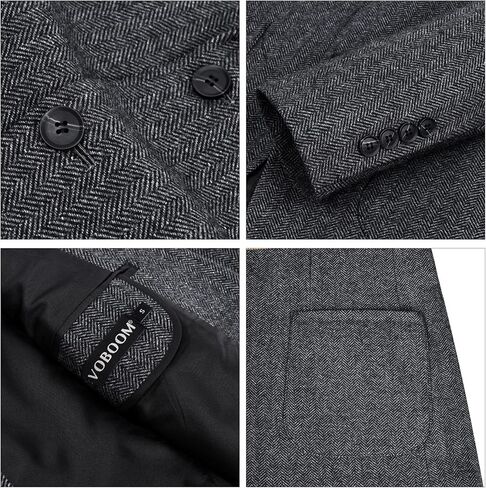 معطف رياضي رجالي من التويد المتعرج مزود بزرين وفتحة جانبية وسترات بليزر كاجوال من مزيج الصوف in Kuwait