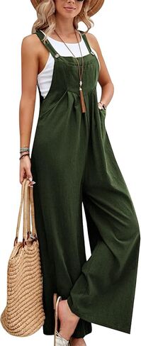 Gihuo Women's Loose Fit Fashion Overalls Wide Leg Baggy Bib Overalls Jumpsuit in Kuwait