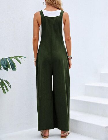 Gihuo Women's Loose Fit Fashion Overalls Wide Leg Baggy Bib Overalls Jumpsuit in Kuwait