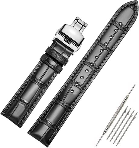 موران الإفراج السريع الجلود ووتش العصابات نشر فراشة مشبك 18mm 20mm 22mm 24mm الأزرق الأسود البني جلد العجل استبدال حزام ساعة للرجال والنساء in Kuwait