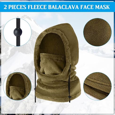2 Pcs Ski Mask Fleece Balaclava Hood Warm Snowboard Face Warmer Cap Scarf Windproof Thermal Balaclava Hat Winter Face Mask in Saudi Arabia