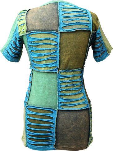 Women Patchwork Body Fit Vest Blouse Ladies T-Shirt Festival Hippie Summer Tops in Saudi Arabia