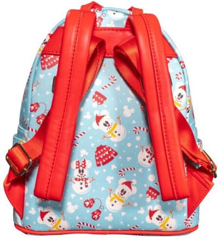 Loungefly Disney Christmas Mickey and Minnie Snowman AOP Womens Double Strap Shoulder Bag Purse with Ears Headband in Saudi Arabia