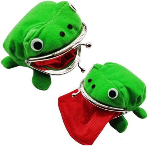 محفظة صغيرة بتصميم ضفدع ظريف بنمط رسوم متحركة على شكل قطة صغيرة بتصميم محفظة صغيرة من القطيفة هدية لعبة هدية، خضراء وشابة وأنيقة, جريه مارل, محفظة شبابية وأنيقة in Kuwait