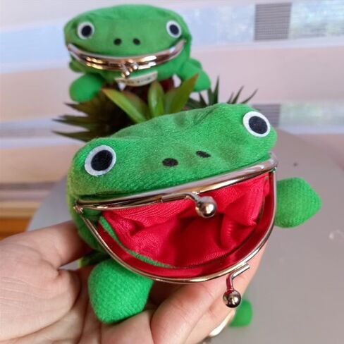 محفظة صغيرة بتصميم ضفدع ظريف بنمط رسوم متحركة على شكل قطة صغيرة بتصميم محفظة صغيرة من القطيفة هدية لعبة هدية، خضراء وشابة وأنيقة, جريه مارل, محفظة شبابية وأنيقة in Kuwait