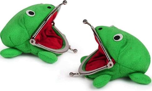 محفظة صغيرة بتصميم ضفدع ظريف بنمط رسوم متحركة على شكل قطة صغيرة بتصميم محفظة صغيرة من القطيفة هدية لعبة هدية، خضراء وشابة وأنيقة, جريه مارل, محفظة شبابية وأنيقة in Kuwait