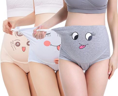 SEPMINDU Maternity Underwear Over Bump 3 Pack Cotton Pregnancy Panties High Waist Adjustable Knickers/Nursing Briefs in Saudi Arabia