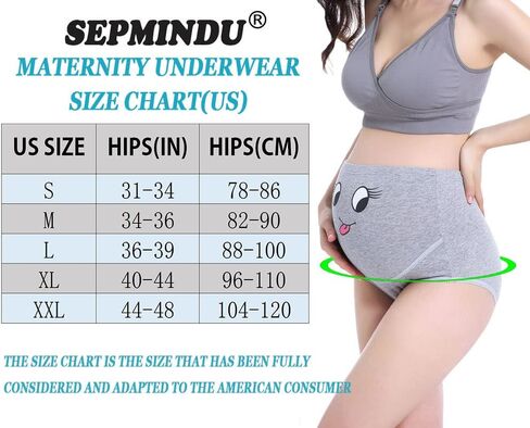 SEPMINDU Maternity Underwear Over Bump 3 Pack Cotton Pregnancy Panties High Waist Adjustable Knickers/Nursing Briefs in Saudi Arabia