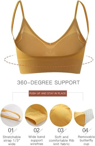 JUST BEHAVIOR حمالة صدر مريحة ذات ظهر منخفض ورقبة على شكل حرف V، قمصان قصيرة للتمرين بظهر منخفض للنساء in Kuwait