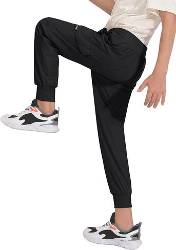BALEAF Boy's Hiking Pants Quick Dry Youth Cargo Joggers Lightweight Elastic Waist Pants Casual Athletic Running Outdoor in Saudi Arabia
