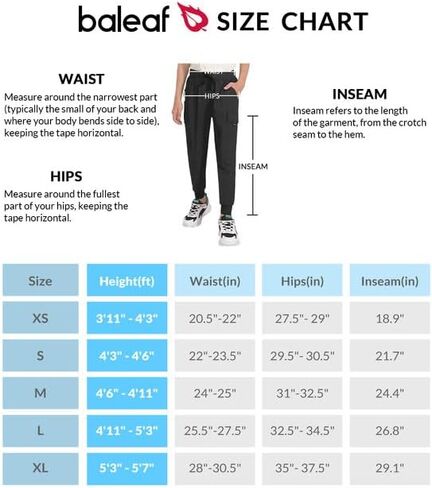 BALEAF Boy's Hiking Pants Quick Dry Youth Cargo Joggers Lightweight Elastic Waist Pants Casual Athletic Running Outdoor in Saudi Arabia