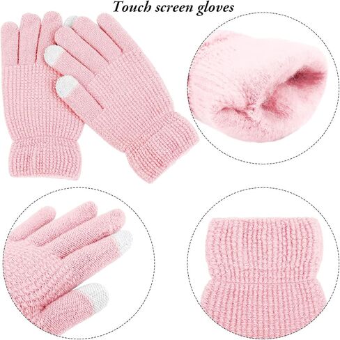 Aneco Winter Warm Knitted Scarf Beanie Hat and Gloves Set Men & Women's Soft Stretch Hat Scarf and Mitten Set in Kuwait