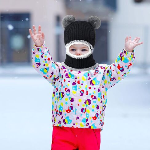 2 Pieces Kids Hood Scarf Kids Knit Hat Winter Thick Earflap Skull Caps for Boy Girls in Saudi Arabia