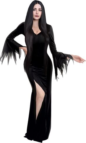 Spooktacular Creations Women Vintage Gothic Long Dress, Black Floor Length Witch Dress Costume for Halloween Cosplay in Saudi Arabia