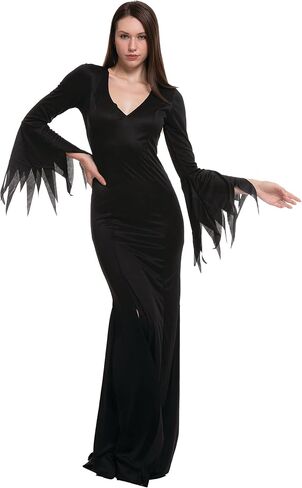 Spooktacular Creations Women Vintage Gothic Long Dress, Black Floor Length Witch Dress Costume for Halloween Cosplay in Saudi Arabia