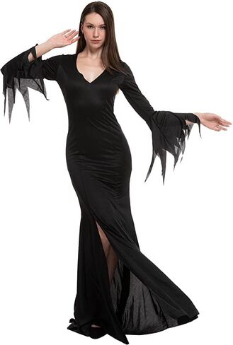 Spooktacular Creations Women Vintage Gothic Long Dress, Black Floor Length Witch Dress Costume for Halloween Cosplay in Saudi Arabia