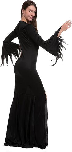 Spooktacular Creations Women Vintage Gothic Long Dress, Black Floor Length Witch Dress Costume for Halloween Cosplay in Saudi Arabia