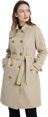 Orolay Women's Mid-length Jacket Double Breasted Trench Coat with Belt in Kuwait