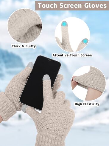 Motarto Winter Warm Set Knitted Beanie Hat Scarf and Gloves Ear Warmers Men and Women Warm Cover Cold Weather Gear Set in Kuwait