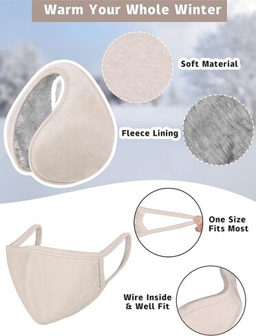 Motarto Winter Warm Set Knitted Beanie Hat Scarf and Gloves Ear Warmers Men and Women Warm Cover Cold Weather Gear Set in Kuwait