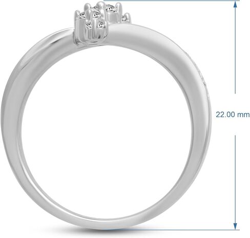 Jewelili Sterling Silver 1/4 Cttw Natural White Round Diamond Promise Ring, Size 7 in Saudi Arabia