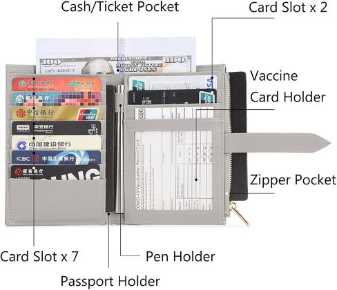 حامل جواز سفر VanFn Airtag، محفظة جواز السفر RFID، حامل جواز السفر العائلي، محافظ بطاقات هوائية ثنائية الطي للسيدات، محفظة جلدية رفيعة لبطاقات الائتمان للنساء، منظم مستندات الرحلة، سلسلة P.Travel in Kuwait