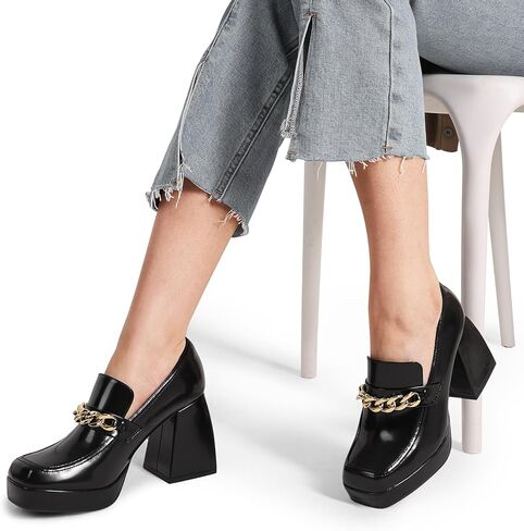 أحذية DREAM PAIRS النسائية الأنيقة ذات الكعب المكتنز مع كعب منخفض، منصة مريحة للعمل كاجوال للمكتب والعمل in Kuwait