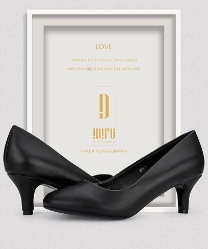 IDIFU Women's Classic Low Kitten Heels Pumps | 2 Inch Round Toe Office Wedding Dress Shoes for Women in Saudi Arabia
