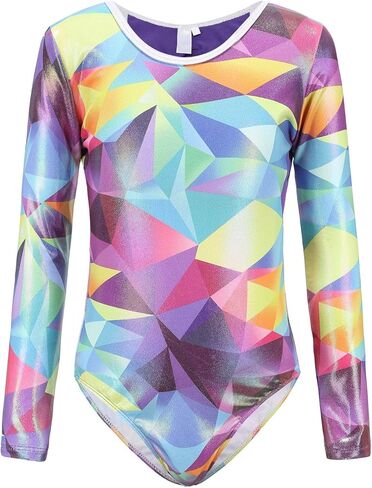 Ukyzddio Leotards for Girls Gymnastics Ballet Dance Geometric Metallic Tank Leotards in Kuwait