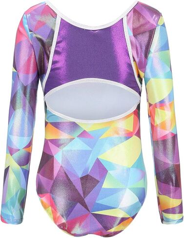 Ukyzddio Leotards for Girls Gymnastics Ballet Dance Geometric Metallic Tank Leotards in Kuwait
