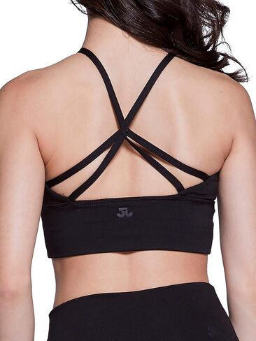 Jo+Jax Eclipse Crop Top | High-Neck Front and Criss-Cross Open Back | Four Way Stretch and Full Coverage fit, Perfect for Dance, Gymnastics and Ballet Black in Kuwait