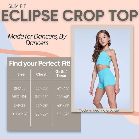 Jo+Jax Eclipse Crop Top | High-Neck Front and Criss-Cross Open Back | Four Way Stretch and Full Coverage fit, Perfect for Dance, Gymnastics and Ballet Black in Kuwait