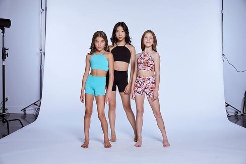 Jo+Jax Eclipse Crop Top | High-Neck Front and Criss-Cross Open Back | Four Way Stretch and Full Coverage fit, Perfect for Dance, Gymnastics and Ballet Black in Kuwait