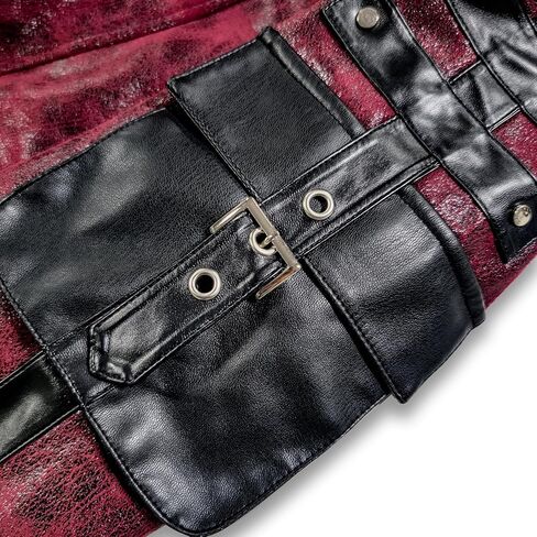 Thopil Men's Faux Leather Steampunk Jacket Gothic Victorian Frock Coat Costume in Kuwait