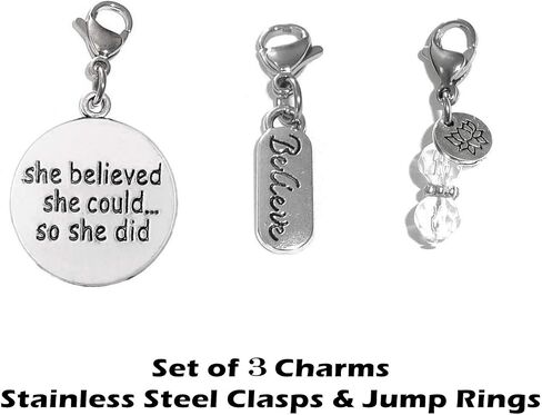Clip On Charm, Build Your Own Bracelet, Bag, Purse, Handbag, Message, Inspirational, Keychain, Zipper Pull, Jewelry in Kuwait