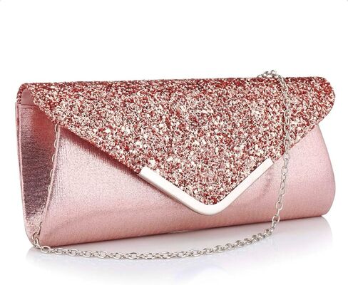 Vistatroy Women Glitter Sequins Envelope Evening Bag Handbag Party Bridal Clutch Purse in Kuwait