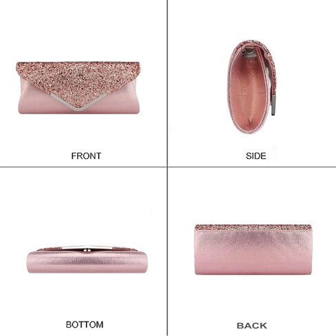 Vistatroy Women Glitter Sequins Envelope Evening Bag Handbag Party Bridal Clutch Purse in Kuwait