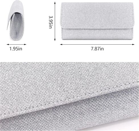 حقيبة سهرة Naimo Flap Dazzling Small Clutch مع سلسلة قابلة للفصل in Kuwait