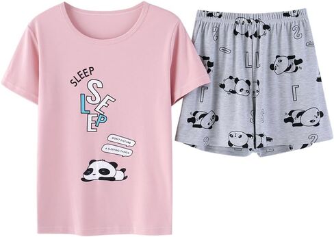 Vopmocld Big Girls' Lovely Sleepy Panda Sleepwears Cute Cartoon 2PCS Pajama Sets in Saudi Arabia