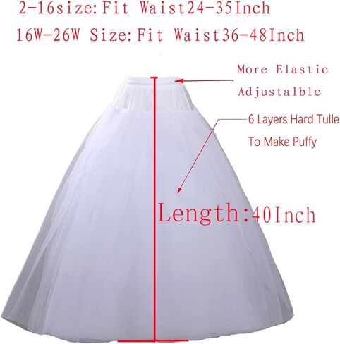 Lanbaodress المرأة 6 طبقات تول ألف خط طول الأرض بدون غطاء ثوب نسائي زلات اكسسوارات الزفاف in Kuwait